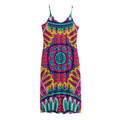 Colorful Mandala Bohemian Pattern Print Jersey Midi Cami Dress