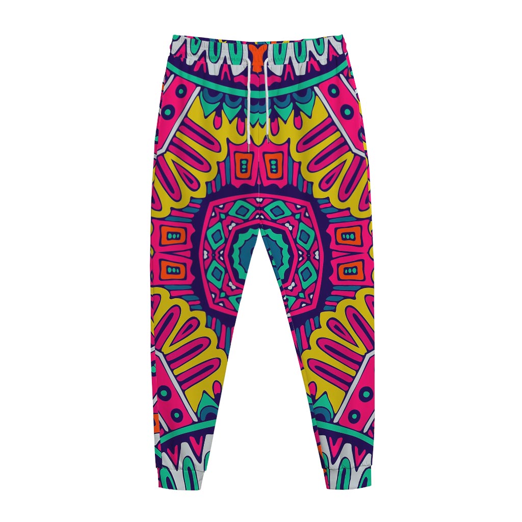 Colorful Mandala Bohemian Pattern Print Jogger Pants