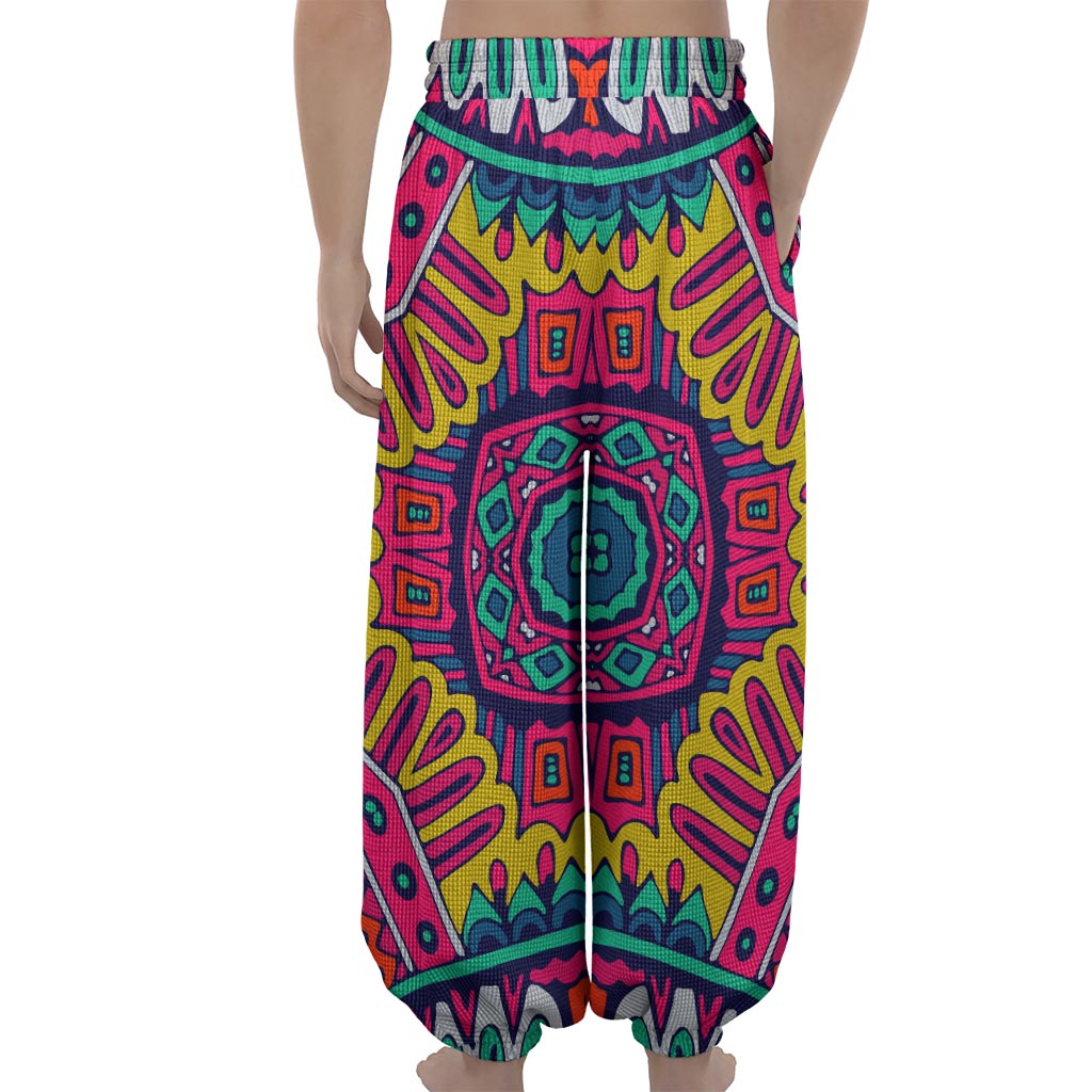 Colorful Mandala Bohemian Pattern Print Lantern Pants