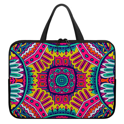 Colorful Mandala Bohemian Pattern Print Laptop Sleeve With Handle