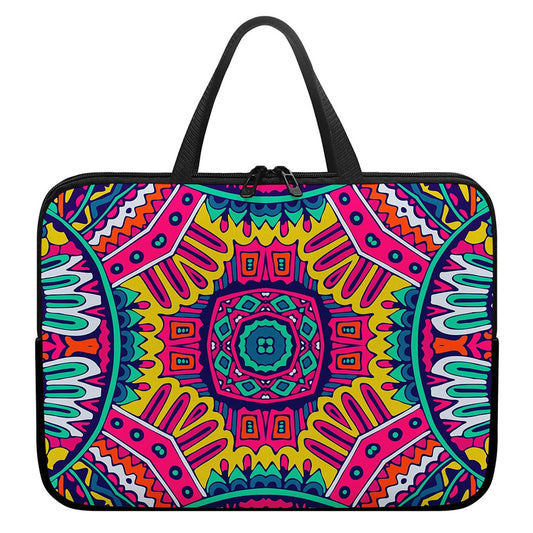 Colorful Mandala Bohemian Pattern Print Laptop Sleeve With Handle