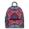 Colorful Mandala Bohemian Pattern Print Leather Backpack
