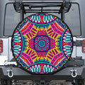 Colorful Mandala Bohemian Pattern Print Leather Spare Tire Cover