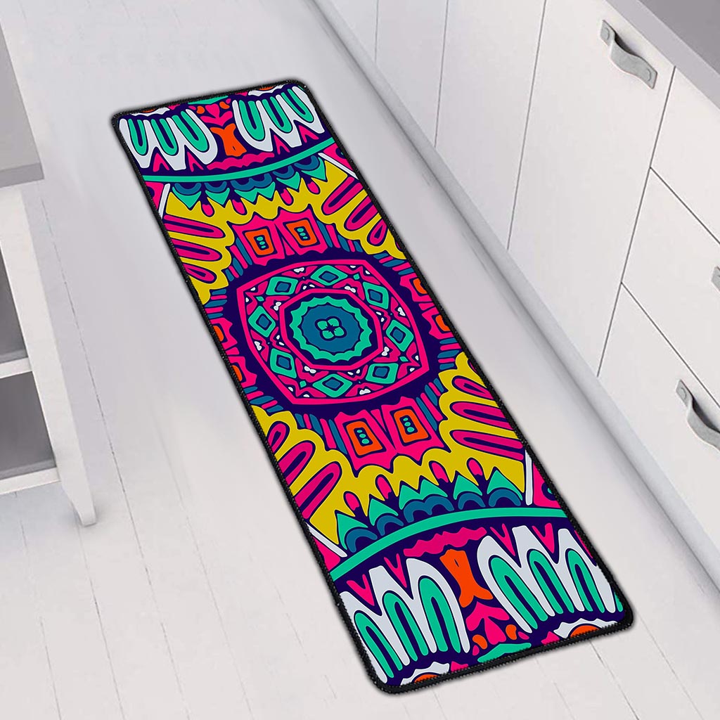 Colorful Mandala Bohemian Pattern Print Long Kitchen Mat