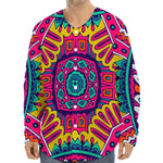 Colorful Mandala Bohemian Pattern Print Long Sleeve Baseball Jersey