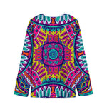Colorful Mandala Bohemian Pattern Print Long Sleeve Short Coat