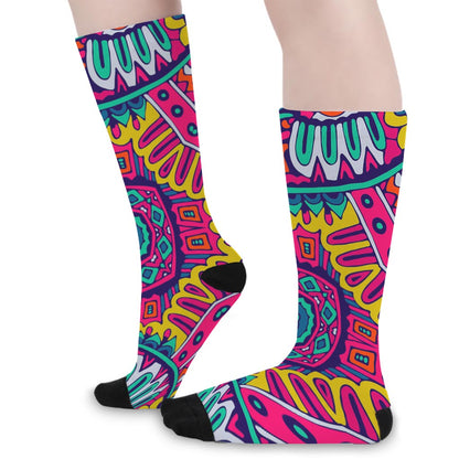 Colorful Mandala Bohemian Pattern Print Long Socks