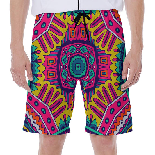 Colorful Mandala Bohemian Pattern Print Men's Beach Shorts