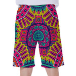 Colorful Mandala Bohemian Pattern Print Men's Beach Shorts