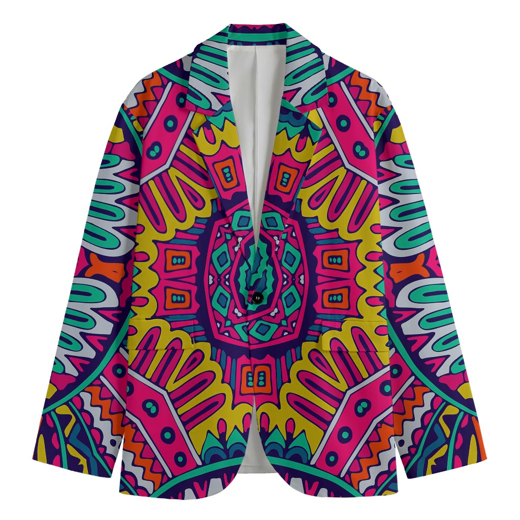 Colorful Mandala Bohemian Pattern Print Men's Blazer