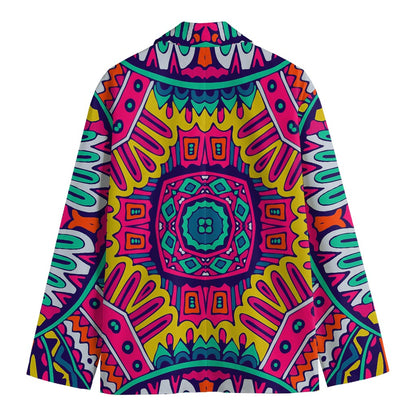 Colorful Mandala Bohemian Pattern Print Men's Blazer
