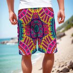 Colorful Mandala Bohemian Pattern Print Men's Cargo Shorts