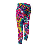 Colorful Mandala Bohemian Pattern Print Men's Compression Pants