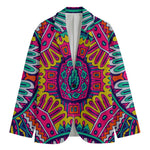 Colorful Mandala Bohemian Pattern Print Men's Cotton Blazer