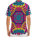 Colorful Mandala Bohemian Pattern Print Men's Deep V-Neck Shirt