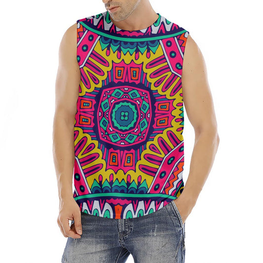 Colorful Mandala Bohemian Pattern Print Men's Fitness Tank Top