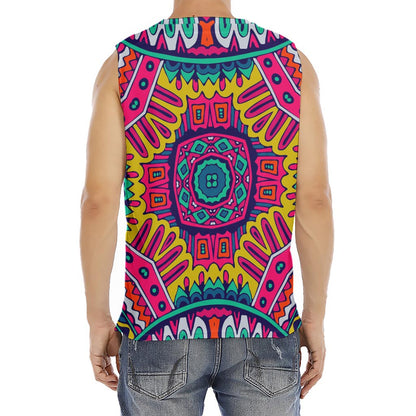 Colorful Mandala Bohemian Pattern Print Men's Fitness Tank Top
