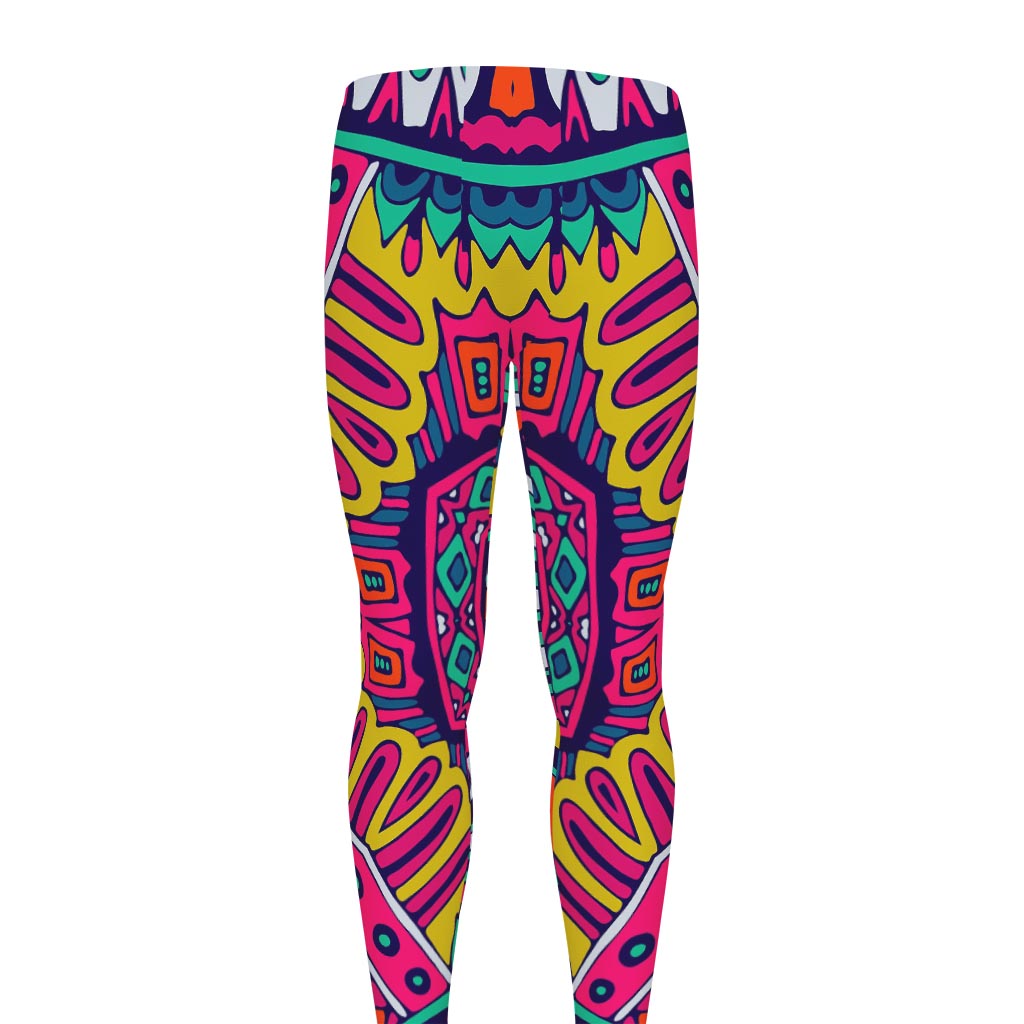 Colorful Mandala Bohemian Pattern Print Men's leggings