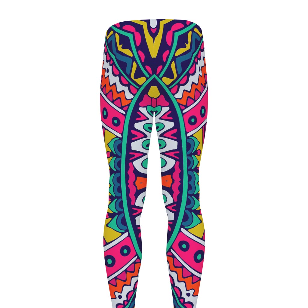 Colorful Mandala Bohemian Pattern Print Men's leggings