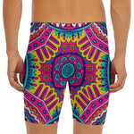 Colorful Mandala Bohemian Pattern Print Men's Long Boxer Briefs