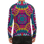 Colorful Mandala Bohemian Pattern Print Men's Long Sleeve Rash Guard