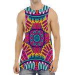 Colorful Mandala Bohemian Pattern Print Men's Muscle Tank Top