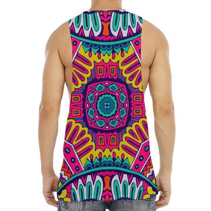 Colorful Mandala Bohemian Pattern Print Men's Muscle Tank Top