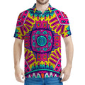Colorful Mandala Bohemian Pattern Print Men's Polo Shirt