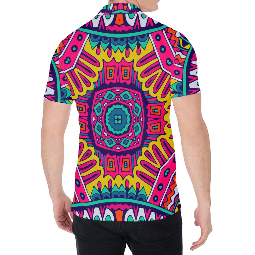Colorful Mandala Bohemian Pattern Print Men's Shirt
