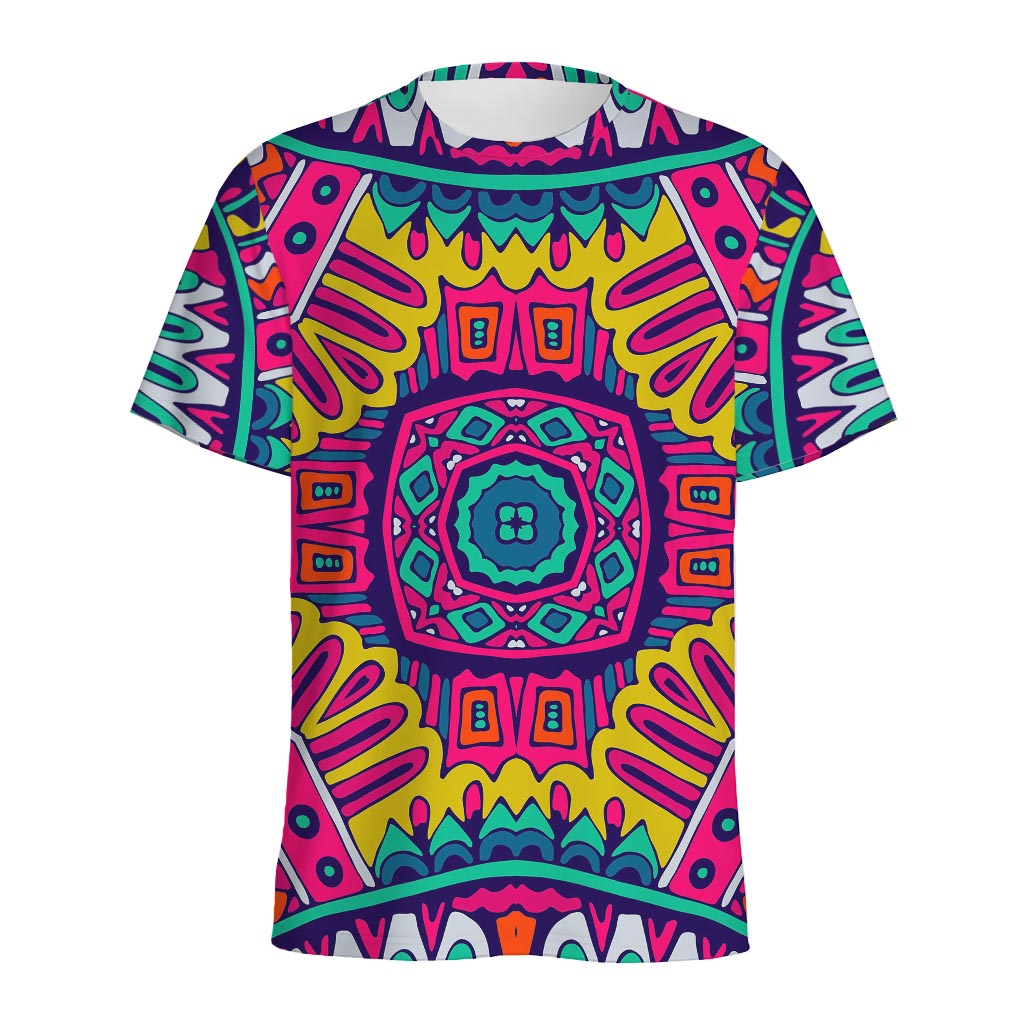 Colorful Mandala Bohemian Pattern Print Men's Sports T-Shirt