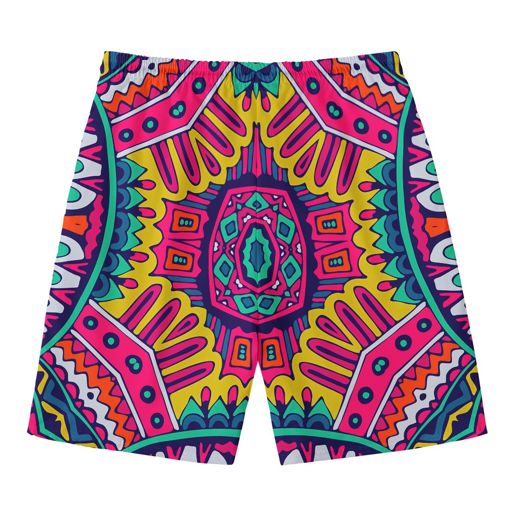 Colorful Mandala Bohemian Pattern Print Men's Swim Trunks