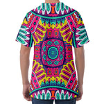Colorful Mandala Bohemian Pattern Print Men's Velvet T-Shirt