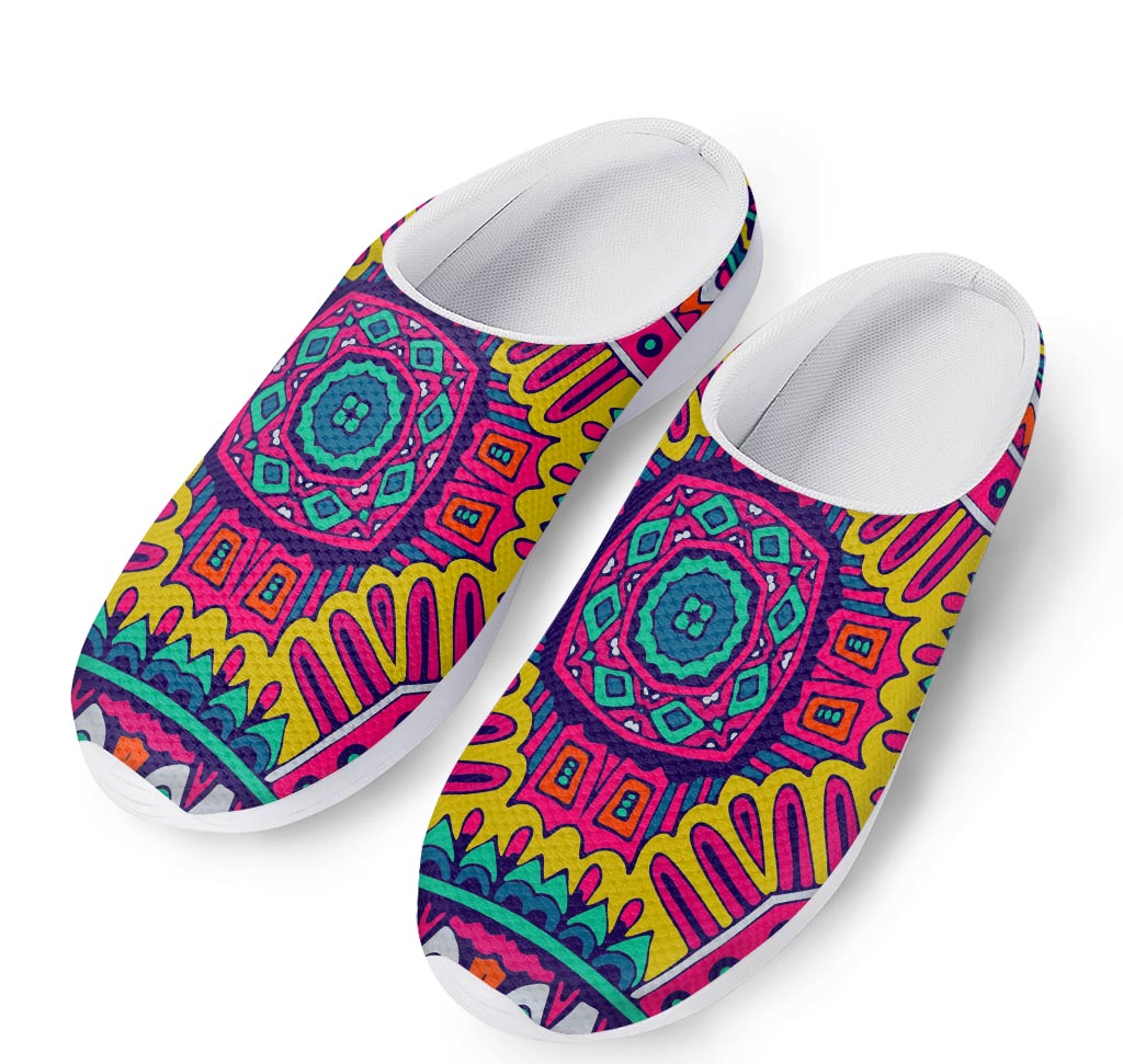 Colorful Mandala Bohemian Pattern Print Mesh Casual Shoes