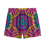 Colorful Mandala Bohemian Pattern Print Mesh Shorts