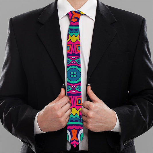 Colorful Mandala Bohemian Pattern Print Necktie