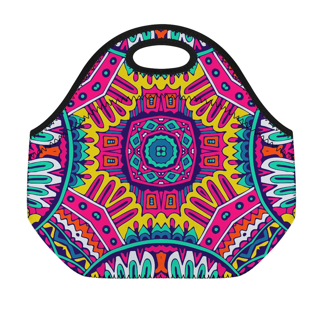 Colorful Mandala Bohemian Pattern Print Neoprene Lunch Bag