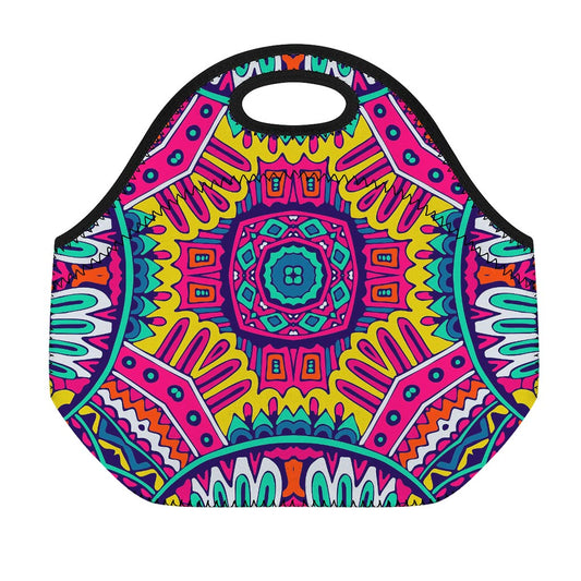 Colorful Mandala Bohemian Pattern Print Neoprene Lunch Bag
