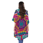 Colorful Mandala Bohemian Pattern Print Open Front Beach Cover Up