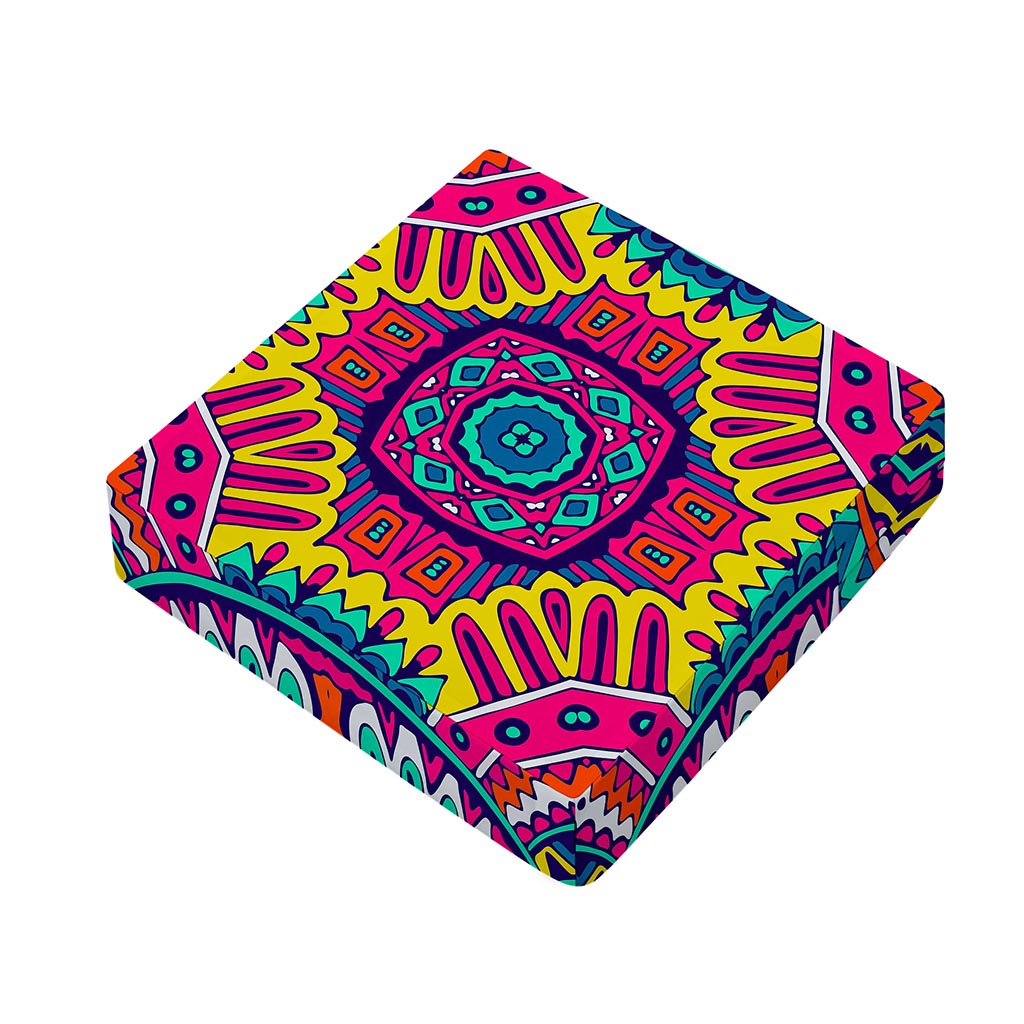 Colorful Mandala Bohemian Pattern Print Outdoor Seat Cushion Cover