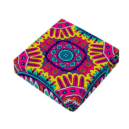 Colorful Mandala Bohemian Pattern Print Outdoor Seat Cushion Cover