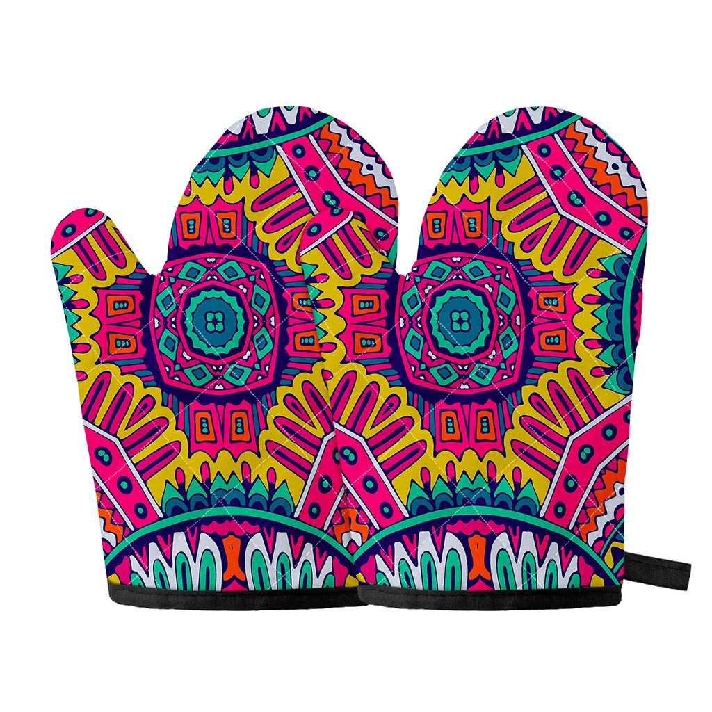 Colorful Mandala Bohemian Pattern Print Oven Mitts