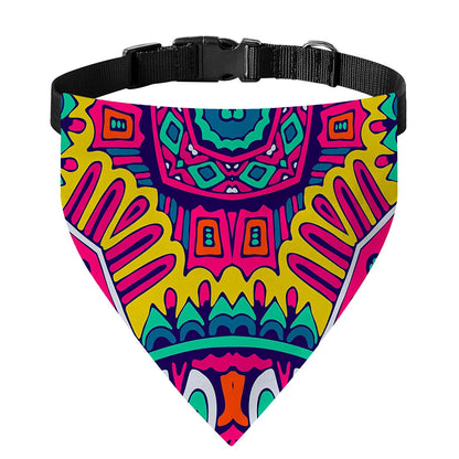Colorful Mandala Bohemian Pattern Print Over The Collar Dog Bandana