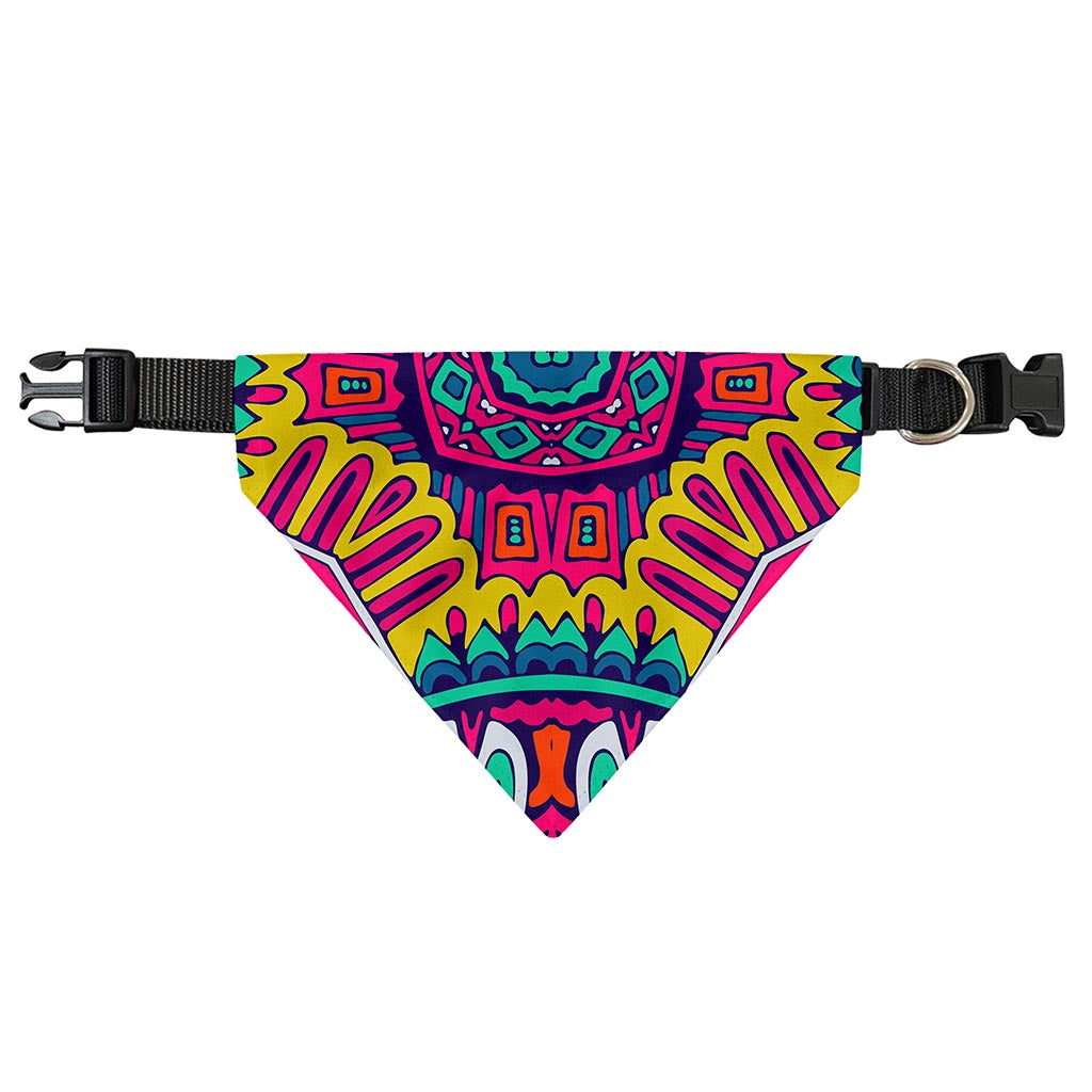 Colorful Mandala Bohemian Pattern Print Over The Collar Dog Bandana