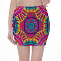Colorful Mandala Bohemian Pattern Print Pencil Mini Skirt