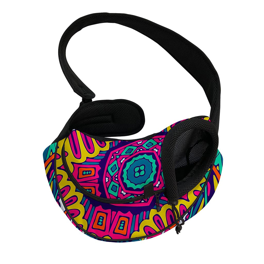 Colorful Mandala Bohemian Pattern Print Pet Sling Carrier