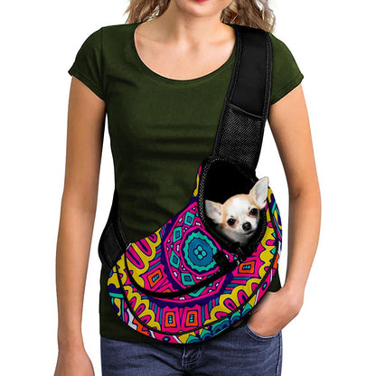 Colorful Mandala Bohemian Pattern Print Pet Sling Carrier