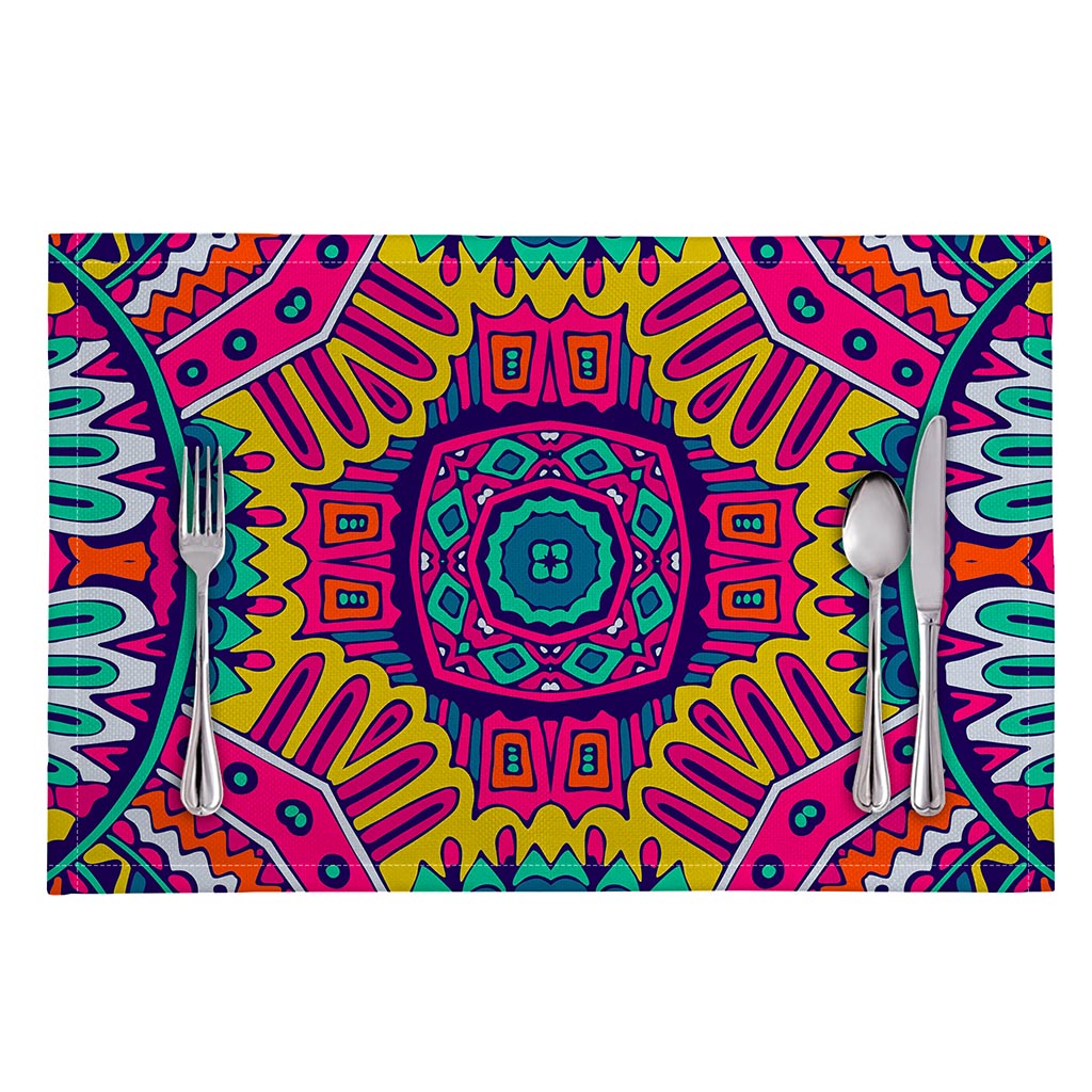 Colorful Mandala Bohemian Pattern Print Placemat