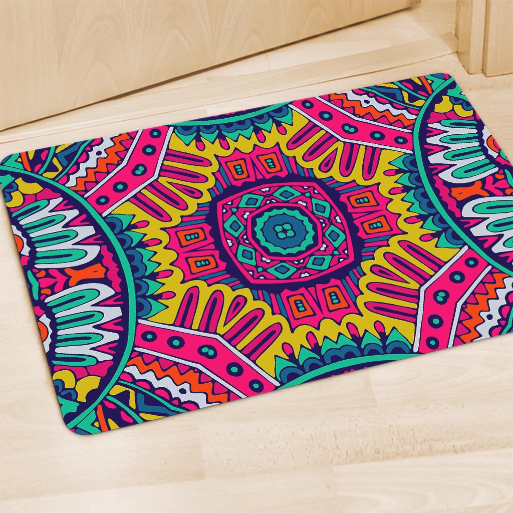 Colorful Mandala Bohemian Pattern Print Polyester Doormat