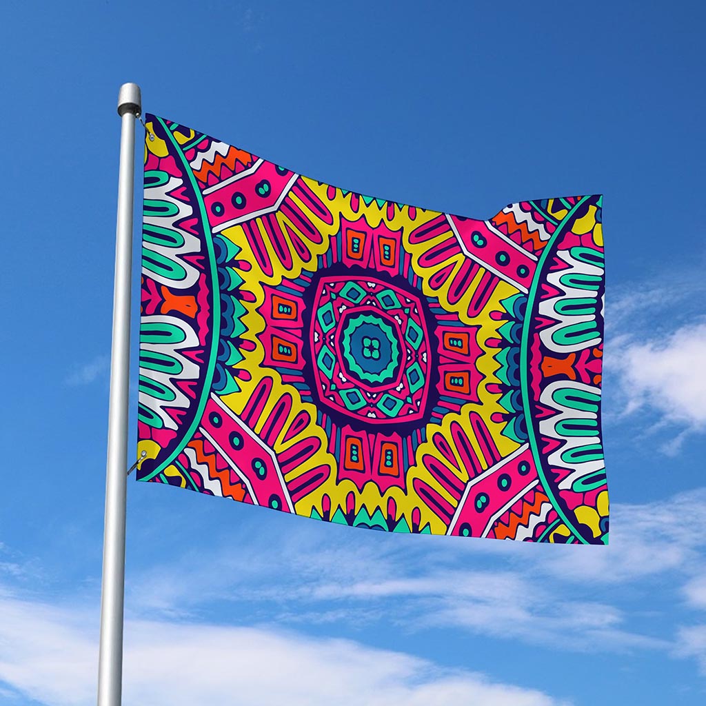 Colorful Mandala Bohemian Pattern Print Polyester Flag