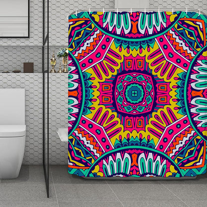 Colorful Mandala Bohemian Pattern Print Polyester Shower Curtain